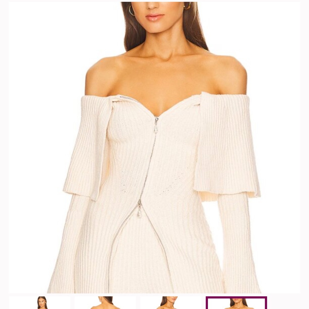 x REVOLVE Akari Off Shoulder Sweater in Ivory size S. House of Harlow 1960. Knit